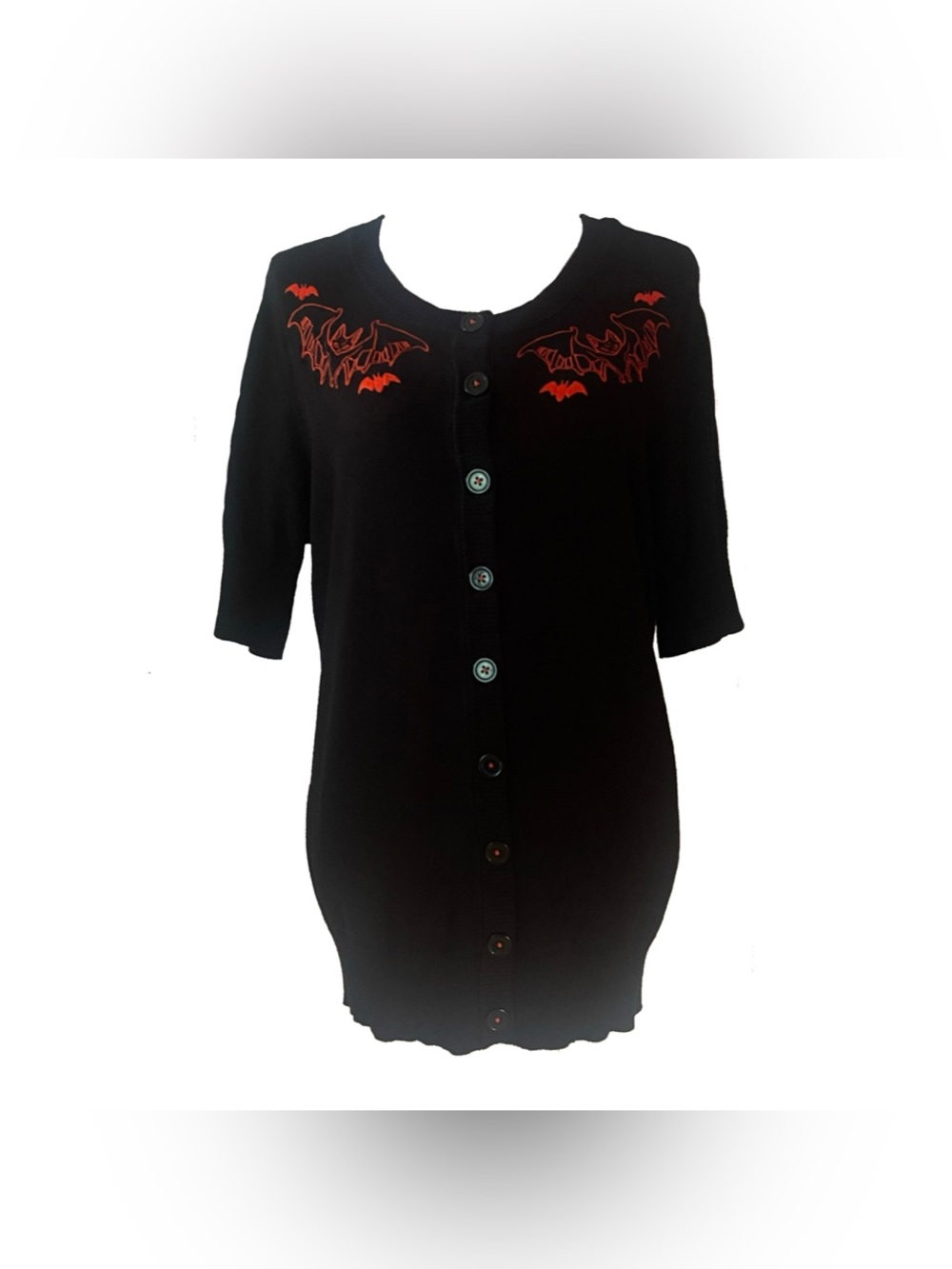 Retro Chic Short-Sleeved Halloween Cardigan Top